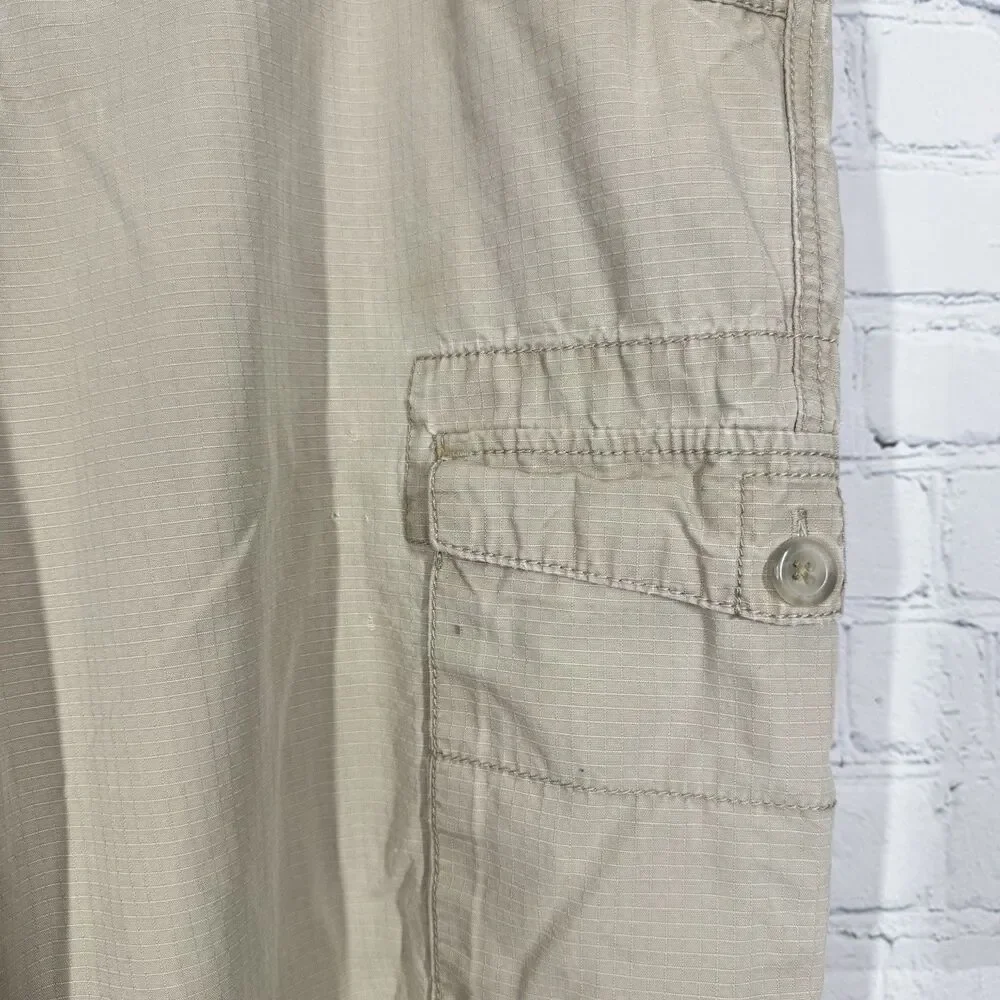 Cabelas Cargo Pants Men 36X32 Beige Hiking Outdoor Work Wear Farm Utility Casual